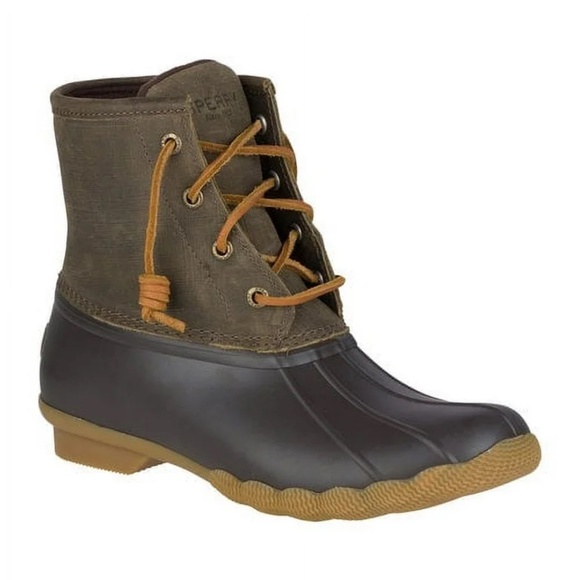 Sperry Top-Sider Saltwater Duck Boot, 8, Olive Green/Black - Picture 1 of 7